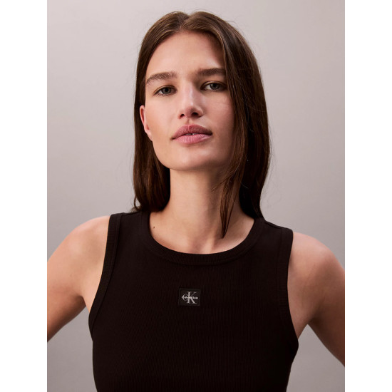 Calvin Klein Γυναικεία αμάνικη μπλούζα Ribbed Cotton Badge Tank Top